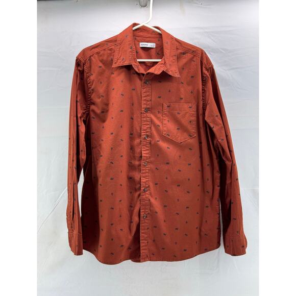 Sonoma Men's L/S Button-Up Shirt, Bear & Tree Pattern, Size L - Picture 1 of 10